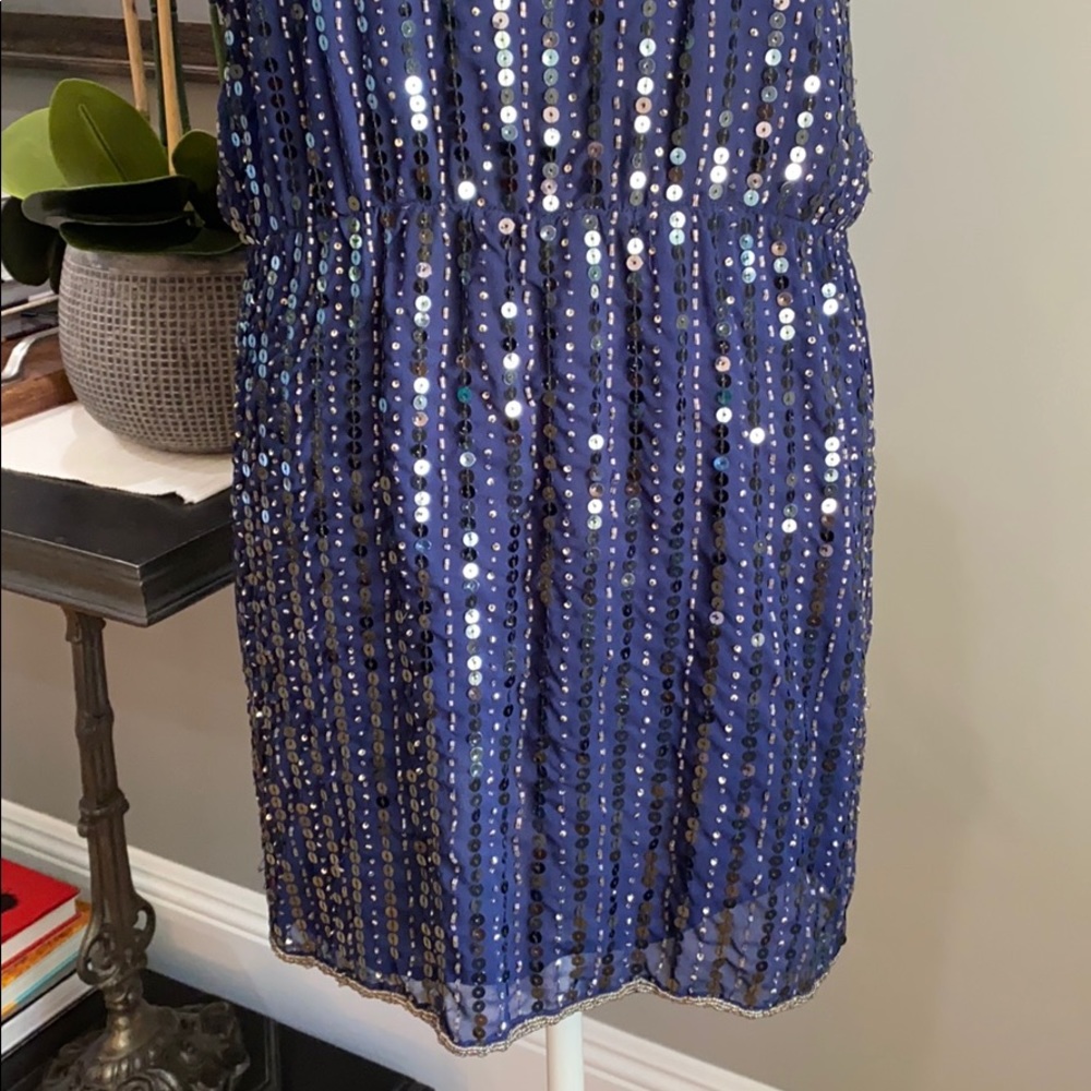 Greylin Navy Gold Sequin Sleeveless Mini Dress S - Picture 4 of 10